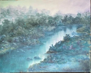 Forest Stream by Helen Emery - Original Oil Painting - Picture 1 of 3