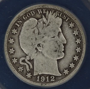 1912-S Barber Half Dollar ANACS - VG10 - Picture 1 of 4
