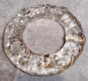 VTG, Vetreria Etrusca, Art Glass, Wreath, Candle Holder, Clear, Italy, Holiday - Picture 1 of 6