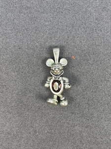 Disney Mickey Mouse Charm with Red Gem in Center - Picture 1 of 7
