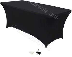 4ft 6ft 8ft Stretch Tablecloths Spandex Table Cover Wedding Banquet Cloth - Picture 1 of 11