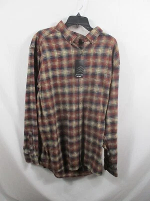 Flannel Shirt 2XLT Mens Big Tall Red Plaid Flannel Button Up Long Sleeve Soloris - Image 1 of 4
