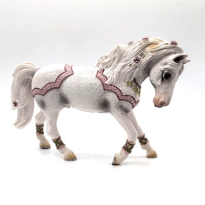 Schleich 2006 Bayala Feya's White Show Stallion Figurine White/Pink 6x4" VGC Foto 1 de 4