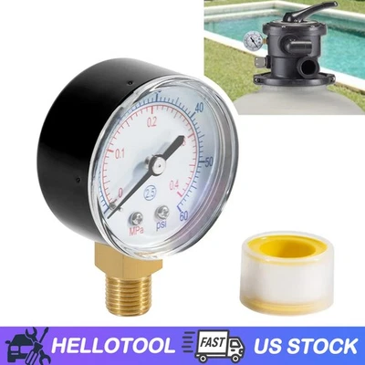 Manómetro en caja 0-60 PSI para Hayward Sand & D.E. Filtro de piscina ECX270861 Foto 1 de 4