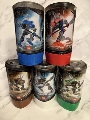 5 Lego Bionicles Rahkshi 8587 8588 8589 8590 8592 Complete W/ Canisters &Manuals - Image 1 of 4