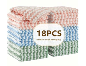 18pcs Microfiber Cleaning Cloths – Reusable Absorbent Lint‑Free Dish Towels-NEW - Picture 1 of 6