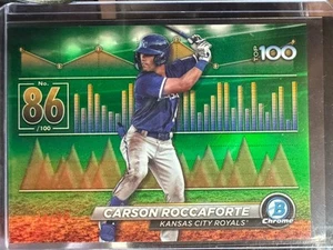 2024 Bowman Baseball Carson Roccaforte Green Bowman Scout's Top 100 14/99 BTP-86 - Picture 1 of 2