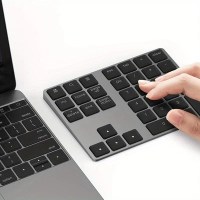 Dual Mode Rechargeable 35-Key Wireless Numeric Keyboard Ergonomic Windows Keypad - Image 1 of 4