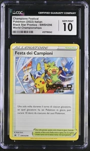 2022 Pokémon Black Star Promos Champions Festival #SWSH296 Italian CGC 10 - Picture 1 of 2