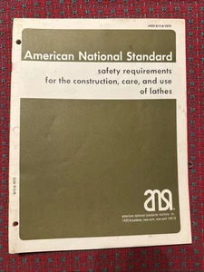 AMERICAN NATIONAL STANDARD Drehmaschine Bedienung und Pflege Sicherheit Bau 🇺🇸 - Bild 1 von 13