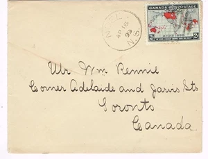 Canada IMPERIAL PENNY POSTAGE ISSUE-SG#166(single frank)-NOEL N.S.-AP/18/99-ENVE - Picture 1 of 2
