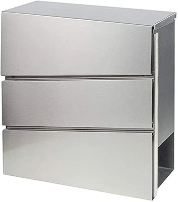 Buzones de acero inoxidable con cerradura de llave, buzón de gran capacidad montado en la pared,... Foto 1 de 4