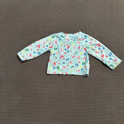 First Impressions Baby Rash Guard Top 3–6 Months Flamingo Starfish Swim Shirt - Image 1 of 4