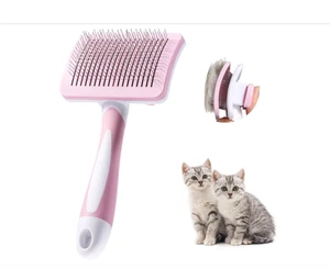 SELF CLEANING PET DOG CAT SLICKER BRUSH GROOMING FOR MEDIUM AND LONG HAIR PET - Picture 1 of 9