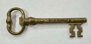 Vintage City of Rushville, Indiana key to the City presentation piece 7” brass - Picture 1 of 1