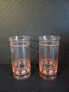 Vintage Libbey 6" Capri Misty Rose Blossom Pink Glasses Set of 2 - Picture 1 of 7