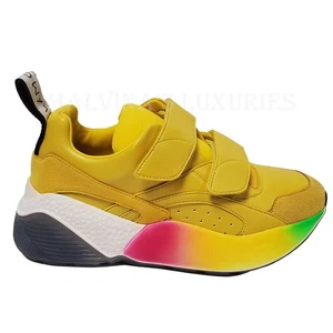 STELLA MCCARTNEY SNEAKERS ECLYPSE YELLOW FAUX LEATHER SHOES $685 sz 38 US 8 - Picture 1 of 13