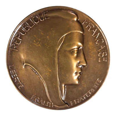 France médaille 1978 Marianne bonnet phrygien par J.Coëfin bronze - Photo 1/4