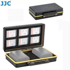 2 Camera Battery + 6 SD SDHC SDXC Card Case Holder Box for Canon Nikon Sony Fuji - Picture 1 of 9