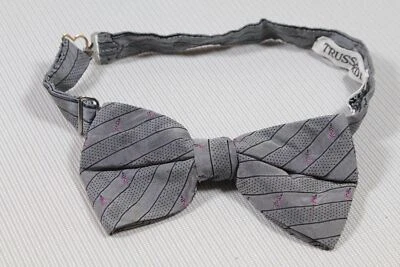 Gravatas masculinas ajustáveis de seda TRUSSARDI feitas na Itália - Imagem 1 de 3