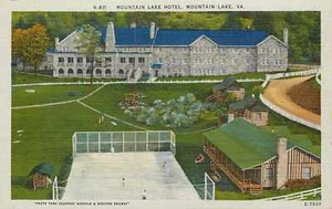 Postkarte Virginia VA Mountain Lake Hotel Luftaufnahme unbesendet - Bild 1 von 2