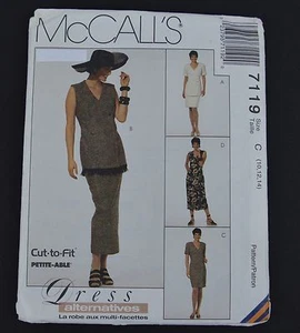 McCalls 7119 Dress Jacket Skirt Sewing Pattern Uncut Size 10 12 14 V Neck 1990s - Picture 1 of 4