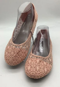 Charles Albert Women's Blush Breathable Crochet Lace Ballet Flat Sz 10M - Picture 1 of 12