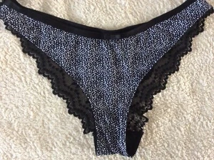 Ladies Sexy Black & White Lacy Brazilian Knickers - Size 10-12 - Secret Poss -BN - Picture 1 of 4