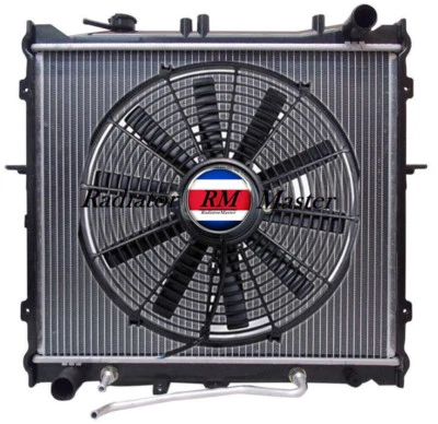 Nuevo radiador de aluminio 2057 + ventilador de 16" para Kia Sportage 1995-2002 2,0 L 4 cilindros Foto 1 de 4