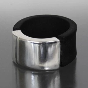 GUCCI Rubber Plate Ring US6 SV925 newly Polished 4283A - Picture 1 of 3