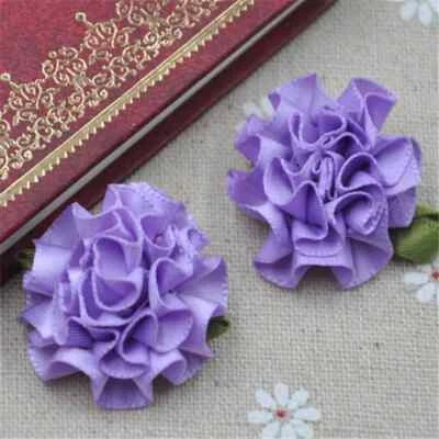 Juego de 6 apliques de clavel de flores de cinta de 1 1/2" Foto 1 de 2