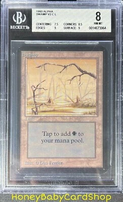 MTG Limited Edition Alpha 1993 Swamp (B) BGS 8.0 NM/MT Old School 93/94 - Image 1 of 4