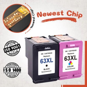 63 XL Ink Cartridge B/C New Chip for HP Envy 4512 4520 Officejet 5255 5258 3830 - Picture 1 of 13