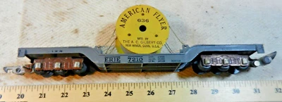 American Flyer Erie 7210 Diecast Flat w/ Cable Reel Load 636 - S Gauge - Image 1 of 4