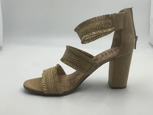 Sam and Libby Sandals Womens Size 10 Tan Raffia Natutal Straw  3" Block Heel - Picture 1 of 10