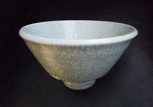 Vintage Crackle Effect Gray Bowl 7" Diameter Smooth and Heavy - Picture 1 of 8