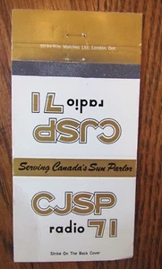 RADIO STATION MATCHBOOK COVER: CJSP 71 (WINDSOR, ONTARIO) -K14 - Picture 1 of 1