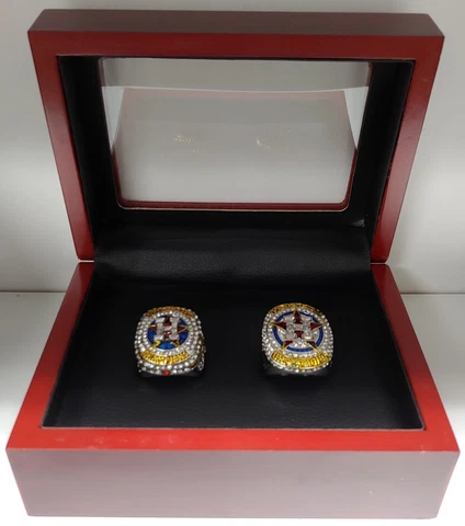 Jose Altuve - Houston Astros World Series 2 Ring Set With Wooden Display Box Cover