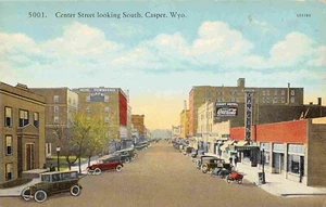 Postal Center Street Looking South Casper Wyoming 1910c - Imagen 1 de 2