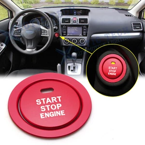 Cubierta con botón de arranque y parada del motor de aluminio rojo para Toyota 86 2017-2020 con borde de anillo - Imagen 1 de 10