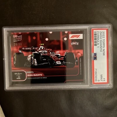 2022 Topps Now F1 Formula 1 #30 Zhou Guanyu RC /99 Red Parallel Canada PSA 9 - Image 1 of 2