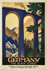 Affiche originale vintage ALLEMAGNE FORÊT NOIRE chemin de fer allemand voyage tourisme LIN