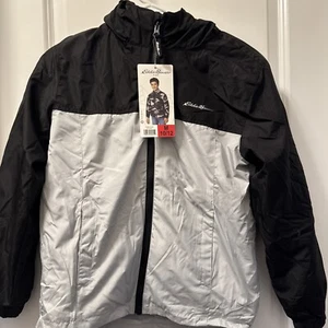 NWT Eddie Bauer Boys' Kids' 3-in-1 Jacket Light Weight Black Gray M 10/12 - Picture 1 of 6