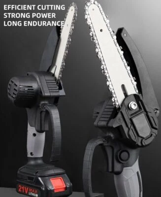 6'' Mini Handheld Electric Chainsaw Cordless Chain Saw Wood Cutter With Battery - Image 1 of 4