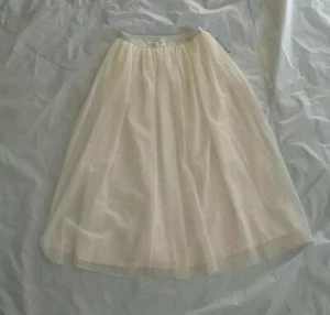 Cat & Jack Girl's Beige White Cream Tulle Glitter Maxi Skirt Sz XL(14/16) - Picture 1 of 12