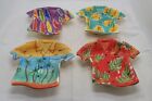 Clay Art Hawaiian Embossed Shirt Serving Dishes SET OF 4 Luau Floral Beach