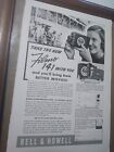 1930s Print Ad Bell & Howell Filmo 16mm 141 Movie camera 6.5x10  framed unmatted