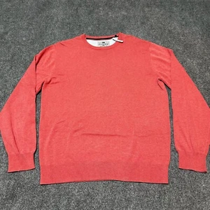 NEW Christian Berg Sweater Mens Large Pink Cotton Pullover Ribbed Hem Cuffs - Picture 1 of 13