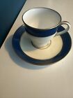 Minton Miniature Tea Cup and Saucer Navy & Cream with Gold Trim