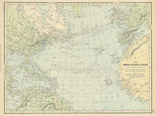 NORTH ATLANTIC OCEAN. Telegraph cables/dates. Ocean currents/velocities 1886 map